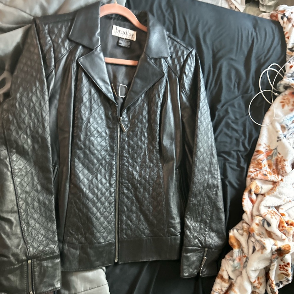 Bradley Black Quilted Leather Jacket for Women